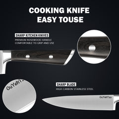 8 Inch Chef Knife, Sharp Japanese High Carbon Steel Kitchen Knives, Professional Cooking Knife With Sandalwood Handle