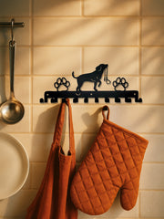 Farmhouse Style Dog Hooks Wall Decor - Rustic Wooden Coat Rack & Key Holder