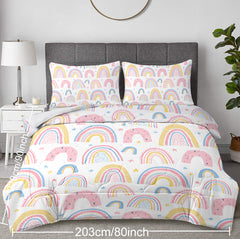 Rainbow Pattern Comforter Set For Women Pink And Yellow Rainbow Star Comforter 3 Piece With 2 Pillow Shams 1 Comforter And 2 Pillow Shams Twin Full Queen King Size