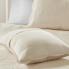 3 Piece Reversible Scalloped Edge Quilt Set Cream King Cal King