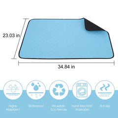 Washable Dog Urine Pad, Waterproof Toilet Training Mat For Dogs, 89.5 X 59.2 Cm - 34.5 In X 23 In, Washable Urine Pad Non-Slip Diaper Pad, For Puppies And Cats, 2 Packs