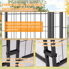 Outdoor Dog Kennel 4.23'x3.83'x4.83' With Roof, Heavy Duty Welded Wire Crate, All-Weather Protection & Safe Lock Design For Dogs And Pets