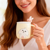 Rabbit Bow Ceramic Mug-Light Blue