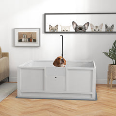 Whelping Box for Puppies with Pee Pad, Pig Rail, Adjustable Door for Small, Medium & Large Breed Dogs Birth, 49" x 48"