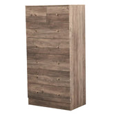 Gray Particleboard With A Textured Melamine Finish, 66*40*131cm, 5+2 Drawer Cabinet, Matte Gold Handles