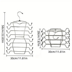 8-Layer Space-Saving Stainless Steel Underwear & Bras Organizer Hanger - Polished Metal Clothes Hanger With Anti-Slip Design, Vertical Hanging Storage For Wardrobe, Closet Organization, Hangers For Cl