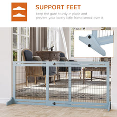 Extra Wide Freestanding Pet Gate With Adjustable Length Dog