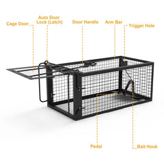 1Pc Rat Trap Cage Humane Live Rodent Trap Cage Galvanized Iron Mice Mouse Control Bait Catch With Detachable U Shaped Rod