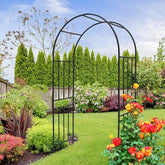 Metal Garden Arch L42.24'' X W17.52'' X H85.82'' Climbing Plants Support Rose Arch Outdoor Black
