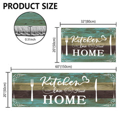 Boho Kitchen Rug Sets 2 Pieces, Washable Kitchen Mats For Floor, Non Slip Soft Kitchen Area Rug Floor Mat For Kitchen, Laundry Room And Hallway Teal, 20''X32'' 20''X48''