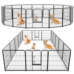 Dog Playpen Indoor Fence Height Metal Exercise Pen With Door Small Puppy Medium Large Dogs Animal Pet For Outdoor, Garden, Yard