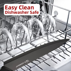 15-Piece Color-Coded Kitchen Knife Set With High-Carbon Chef Knives, Ergonomic Black Non-Slip TPR Soft Handles, And Built-In Knife Sharpener