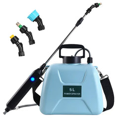 5L/1.3Gallon Electric Plant Sprayer Telescopic Rechargeable Garden Sprayer Automatic Handheld Sprayer With 3 Spray Spouts Shoulder Strap For Cleaning Sterilization