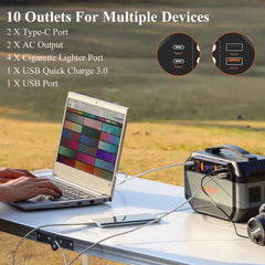 GOFORT 330W Portable Power Station; 299Wh Solar Generator Backup Power Compatible With 100W 18V Portable Solar Panel; Foldable Solar Charger With USB; 18V DC; QC 3.0 Output