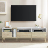 Modern TV With 3 Drawers And Open Shelves, Media Console Table For TVs Up To 80'', Entertainment Center For Living Room, Color-Matching Design