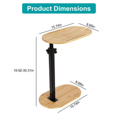 1Pc C-Shaped Bathtub Tray Table With Adjustable Height 360Degree Rotatable Desktop Freestanding Bath Caddy Against Wall Couch Bed Sofa Side Table