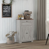 Farmhouse Sideboard Storage Cabinet with Doors and Drawer for Kitchen, Living room, 23.5"x11.75"x34.5", Light Gray