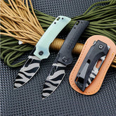 Handle Folding Utility Knife, Tiger Stripe PocketKnife, Boxed Folding Pocket Knife For Everyday Carry, UtilityKnife With Pocket Clip