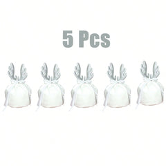 5 Pcs Christmas Gift Pouch Christmas Velvet Drawstring Bag Christmas Treat Bags With Drawstring Christmas Drawstring Wrapping Bags For Jewelry Xmas Party Supplies