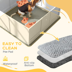Whelping Box for Puppies with Pee Pad, Pig Rail, Adjustable Door for Small, Medium & Large Breed Dogs Birth, 49" x 48"