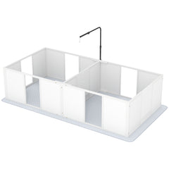 Whelping Box for Dogs w/ Retractable Light Stand, Waterproof Pee Pad & Adjustable Height Door for Medium Breed Dogs