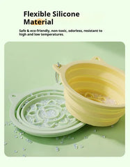 3-in-1 Pet Travel Collapsible Bowl Foldable Slow-Feeder With Strong Suction Cups Portable Silicone Dog Bowl With Hook For Hanging On Collar-Backpack