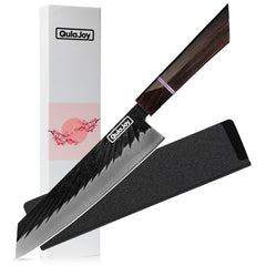Qulajoy 8 Inch Japanese Kiritsuke Knife,Professional Hand Forged High Carbon Kitchen Chef Knife With Ebony Handle