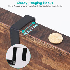 1Pc 6 Tier Over Door Pantry Organizer Hanging Hooks Door Storage Rack Carbon Steel Basket 62.99in Over Door Shelf For Kitchen Bathroom