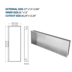 Stainless Steel Shower Niche, Gunmetal Black, Waterproof, Leak-Free, Rust-Resistant,Easy Installation, Corrosion-Resistant