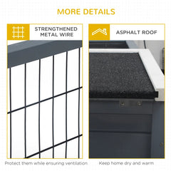 Rabbit Hutch, Waterproof Rabbit House For Small Animals, Gray