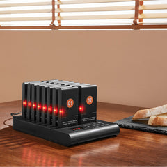 Restaurant Pager System, Wireless 500m Long Range Lineup Waiting Queue Signal, Guest Customer Calling Beepers With Vibration & Flashing, 16 Buzzers For Food Truck, Church, Nursery, Hospital