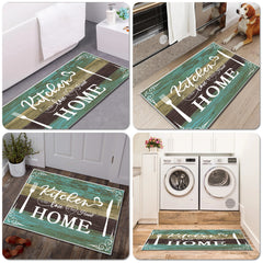 Boho Kitchen Rug Sets 2 Piece Washable Non-Slip Mats Teal 20x32 20x48 In