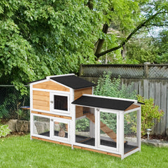 2 Storey Rabbit Hut Wooden Bunny Hut Small Animal House With Ramp