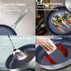 Titanium Alloy Stainless Steel 10-inch PFAS-Free PFOA-Free Non-Stick Pan Dishwasher-Safe Oven-Safe Suitable For All Stovetop Cookware