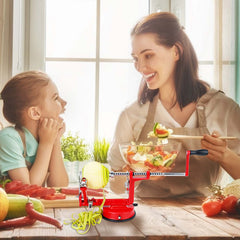 3 In 1 Fruit Peeler Manual Rotation Potato Fruit Core Slicer Kitchen Hand Cracking Corer With Zinc Alloy Peeler Suction Base