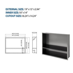 Stainless Steel Shower Niche, Gunmetal Black, Waterproof, Leak-Free, Rust-Resistant,Easy Installation, Corrosion-Resistant