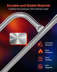 Stainless Steel Tube Burner For Weber Q100 Q120 Q1000 Q1200 Baby Q Grills