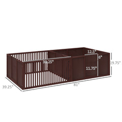 Whelping Box for Dogs Built for Mother’s Comfort, Dog Whelping Pen with Removable Doors, Puppy Playpen for Indoors, Newborn Puppy Supplies & Essentials, 81" x 39" x 20", Coffee