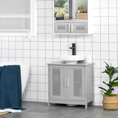 Under Sink Pedestal Storage Bathroom Cabinet, Gray