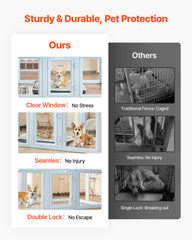 Dog Whelping Box With Window Transparent Playpen For Large Dog 76x49x30 In