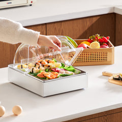Countertop Food Serving Display Container Condiment Dispenser Tray With Lid