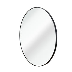 Black 16 Inches Metal Round Bathroom Mirror