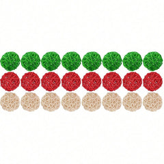30 Pcs Christmas Rattan Balls Decorations Christmas Wicker Balls Decorative For Christmas Home Decor DIY Vase Bowl Filler Ornament Table Decoration