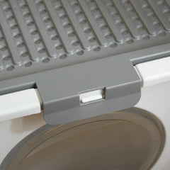 Covered Cat Litter Box, Easy Cleaning Kitty Litter Box With Front Entrance, Top Exit, Scoop, For Odor Control, White