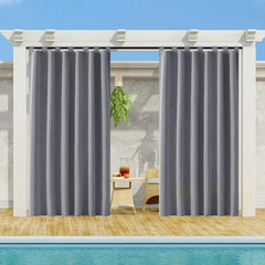 Gray Smooth 50 In. W X 108 In. L Other Blackout Outdoor Light Filtering Curtain (Single Panel), Silencer Clip