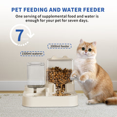 Transparent And Visible Pet Feeding And Drinking Dispenser, Automatically Refilling Food And Water, Caring For Every Moment, Allowing Owners To Travel Easily And Pets To Enjoy Worry Free Eating