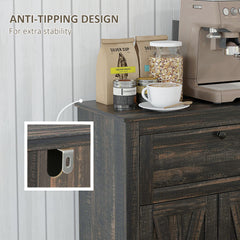 Farmhouse Sideboard Storage Cabinet with Doors and Drawer for Kitchen, Living room, 23.5"x11.75"x34.5", Dark Brown