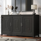 VIBE HAUS TV Stand For TVs Up To 65 Inches, Modern Entertainment Center Media Console Cabinet With 2 Spacious Storage Space, Solid Wood Legs For Living Room