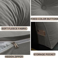 Triangle Reading Cushion With A Button-grey