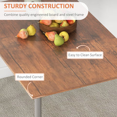 Modern Dining Table Set for 4, 5-Piece Kitchen Table Set, Rectangular Dining Table and 4 Chairs for Small Space, Dinette, Breakfast Nook, Brown
